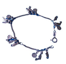 Load image into Gallery viewer, Nautical! Sterling Silver 7" Charm Bracelet , Dolphins, Sea Horses and Doubloons