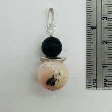 Load image into Gallery viewer, Black Stone Africa Pink Peruvian Opal Sterling Silver Pendant Handmade USA