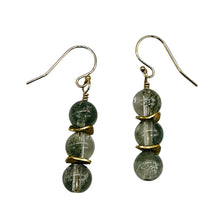 Load image into Gallery viewer, Sparkling Actinolite Quartz 14K Gold Filled Earrings | 1 1/2" long | 1 Pair |