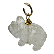 Load image into Gallery viewer, Piggie! Carved Clear Quartz Pig 22K Vermeil Pendant 509274QZG
