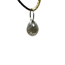 Load image into Gallery viewer, Champagne Diamond Faceted .67ct Briolette Pendant | 5x4mm| White tint| 1 Pendant