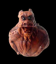 Load image into Gallery viewer, Hand Carved Boxwood Crouching Dragon Ojime/Netsuke Bead