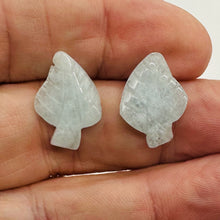 Load image into Gallery viewer, Natural Aquamarine Leaf Beads | 17x12x3 to 22x12x5mm | Blue | Leaf | 2 beads |