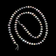 Load image into Gallery viewer, Near Round Blue Peacock 6-5mm FW Pearl Strand 109941