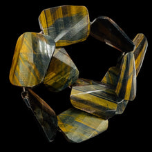 Load image into Gallery viewer, Tiger Eye RectangleWavy Bead Strand | 16" Long | Bronze, Black | 10 Beads |