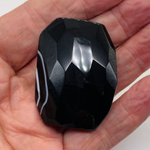 Load image into Gallery viewer, Onyx Flat Faceted Rectangular Pendant Bead | 50x48x14mm | Black White | 1 Bead |