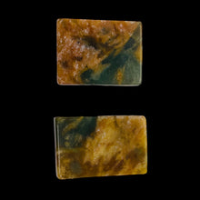 Load image into Gallery viewer, Jade Flowering Flat Rectangle Beads| 22x20x6mm | Pinkish brown green | 2 Beads|