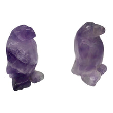 Load image into Gallery viewer, March of The Penguins 2 Carved Amethyst Beads | 21x12x11mm | Purple