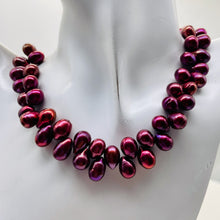 Load image into Gallery viewer, Radiant Raspberry 9.5x8.5mm to 19x9mm Teardrop Briolette Pearl Strand 110131A