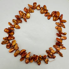 Load image into Gallery viewer, Burning Orange 'Corn Flake' Keishi Pearl Strand | 12x5mm to 16x7x4mm |