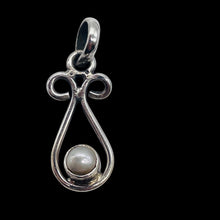 Load image into Gallery viewer, Pearl Sterling Silver Drop Pendant | 1" Long | White | 1 Pendant |