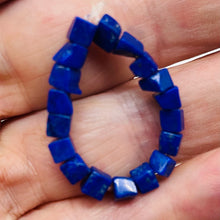 Load image into Gallery viewer, 17 Indigo Lapis 4x4x4mm Cube Focal Beads 008881