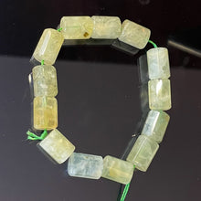 Load image into Gallery viewer, Tourmalated Prehnite Tube Bead Strand | 16x11mm | Green Black | 26 Beads |