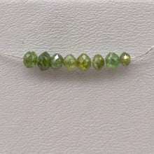 Load image into Gallery viewer, Parrot Green Diamond Faceted Beads | 0.30cts | 2.5x1.5mm to 2.2x1.7mm | 6 Beads|