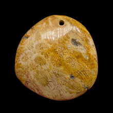 Load image into Gallery viewer, Fossilized Coral Round Pendant Bead | 41x40x7mm | Beige Orange |