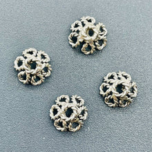 Load image into Gallery viewer, Solid Sterling Silver 9x6mm Intricate Filigree Bead Caps Strand | Approx. 88 |