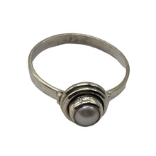 Load image into Gallery viewer, Pearl Sterling Silver Round Ring | Size 8 | White |