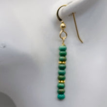 Load image into Gallery viewer, Unique Natural USA Blue Turquoise 14K Gold Filled Earrings | 2" Long |