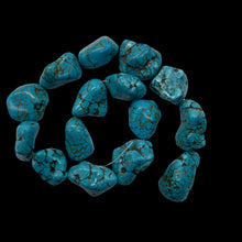 Load image into Gallery viewer, Turquoise Howlite Nugget Bead Strand 110171D