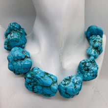 Load image into Gallery viewer, 53x33 to 27x25mm Turquoise Howlite Nugget Bead Strand 110170B