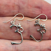 Load image into Gallery viewer, Om Symbol Sterling Silver Earrings | 1 1/4" Long | Silver | 1 Pair |