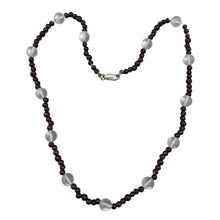 Load image into Gallery viewer, Garnet and Quartz Necklace Solid Sterling Silver Clasp 200022