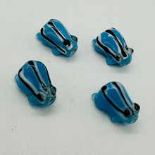 Load image into Gallery viewer, Frog Lampwork Glass Jumping Frog Beads | 17x12x9mm | Clear Blue | 4 Beads |