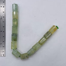 Load image into Gallery viewer, Tourmalated Prehnite Half-Strand Tube Beads | 16x11mm | Green Black | 13 Beads |