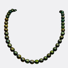 Load image into Gallery viewer, Fresh Water Pearls 16" Strand | Oval | 8x7mm | Rainbow Evergreen | 50 Pearls |