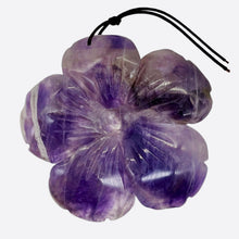 Load image into Gallery viewer, Amethyst Carved Pendant Flower | 55x8mm | Purple White | 1 Bead |