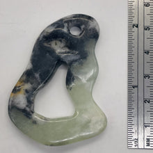 Load image into Gallery viewer, Serpentine New Jade 14g Irregular Loop Pendant Bead | 54x40x5mm | Gray, White |