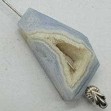 Load image into Gallery viewer, Chalcedony Druzy 28ct Designer Cut Pendant Bead| 29x21x8mm| Blue|1 Pendant Bead|
