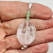 Load image into Gallery viewer, Kunzite, Chrysoprase Sterling Silver Pendant | 2 1/4" Long | Clear | 1 Pendant|