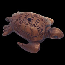Load image into Gallery viewer, Carved Boxwood Sea Turtle Ojime/Netsuke Bead