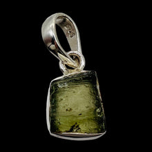 Load image into Gallery viewer, Moldavite 9.45ct Sterling Silver Square Pendant | 3/4" Long | Green | 1 Pendant|