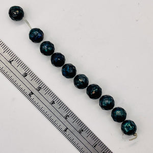 Faceted Fresh Water Pearl Round Parcel | 7mm | Iridescent Blue | 10 Pearls |