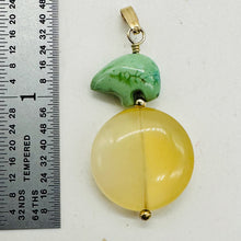 Load image into Gallery viewer, Gemmy Peruvian Opal w/Variscite 14K Gold Filled Pendant|Clear Green|1 3/4" Long|