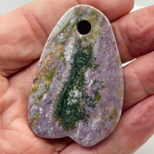 Load image into Gallery viewer, Fancy Jasper Flat Teardrop Pendant Bead | 60x40x7mm | Mauve Green | 1 Bead |
