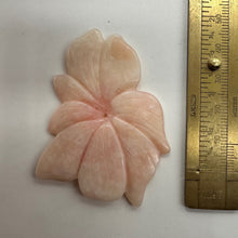 Load image into Gallery viewer, Peruvian Opal 44ct Carved Flower Pendant Bead | 42x50x3mm | Pink | 1 Bead |