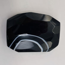 Load image into Gallery viewer, Onyx Flat Faceted Rectangular Pendant Bead | 50x48x14mm | Black White | 1 Bead |