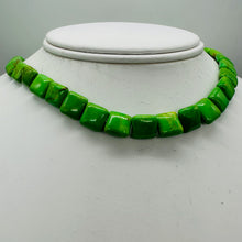 Load image into Gallery viewer, Turquoise AAA Square Bead Strand | 10x10x5mm | Green, Gold, Brown | 39 Beads |