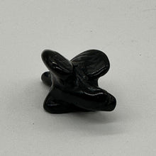 Load image into Gallery viewer, 2 Soaring Carved Onyx Eagle Animal Beads | 18x18x7mm | Silver black