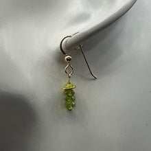 Load image into Gallery viewer, Peridot Natural Green Faceted Rondelle 14K Gold Filled Earrings | 1" Long |