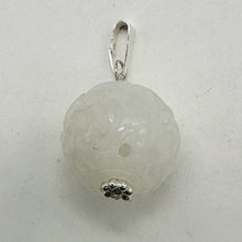 Load image into Gallery viewer, Jade Hand Carved Sterling Silver Pendant | White | 1" Long | 1 Pendant |