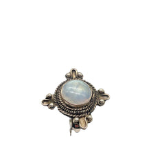 Load image into Gallery viewer, Moonstone Sterling Silver Oval Ring | Size 8 | Blue Orange Fire | 1 Ring |
