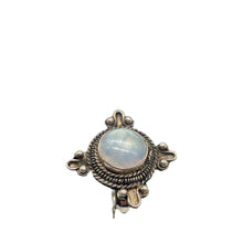 Load image into Gallery viewer, Moonstone Sterling Silver Oval Ring | Size 8 | Blue Orange Fire | 1 Ring |
