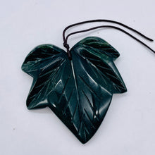 Load image into Gallery viewer, Jasper Carved Pendant Leaf Bead | 50x50x9mm | Dark Green | 1 Bead |
