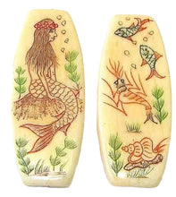 Load image into Gallery viewer, Unqiue Carved & Engraved Mermaid Centerpiece Bead 9138