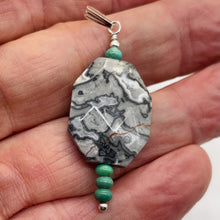 Load image into Gallery viewer, Picasso Jasper Sterling Silver Pendant | 1 1/2" Long | Gray/Black | 1 Pendant |
