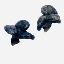 Load image into Gallery viewer, 2 Soaring Carved Sodalite Eagle Beads | 18x18x7mm | Blue white